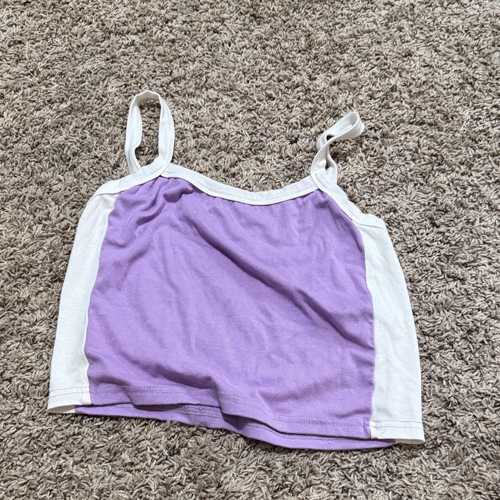 SHEIN Purple and White Crop Top